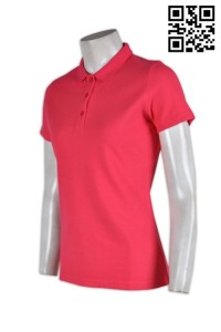 P497 純色短袖polo衫 在線訂購 鍾表行業廣告polo衫 繡花LOGO polo衫 polo衫網站     桃紅色